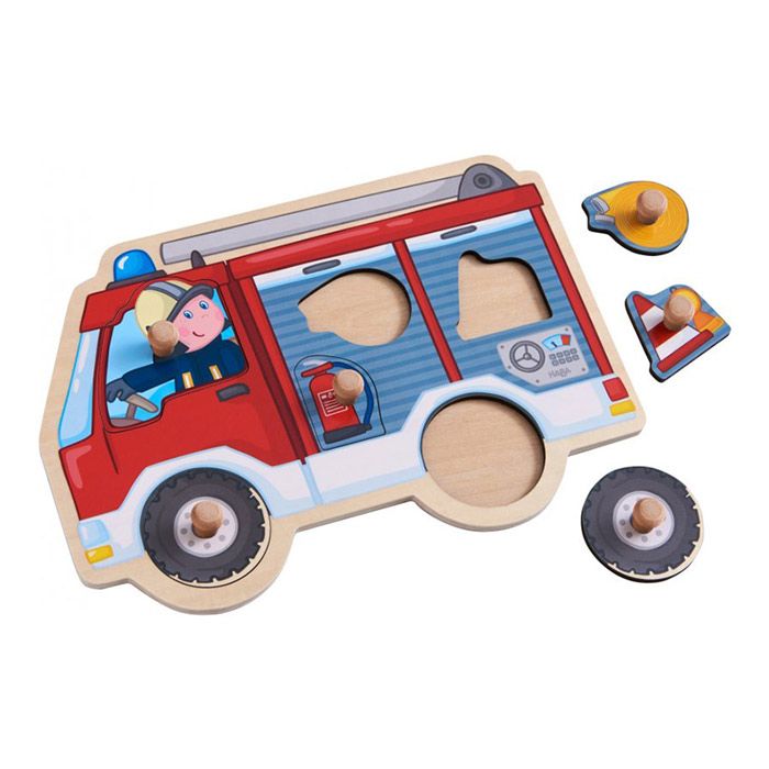 In legno 3D Autopompa Puzzle 7pc per bambini-rende modello Camion dei Pompieri 