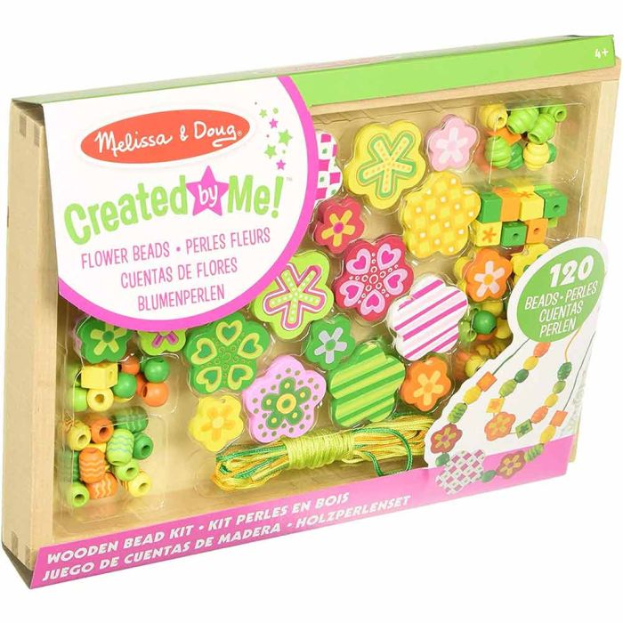 Set Perline Colorate in Legno Fiori main product photo