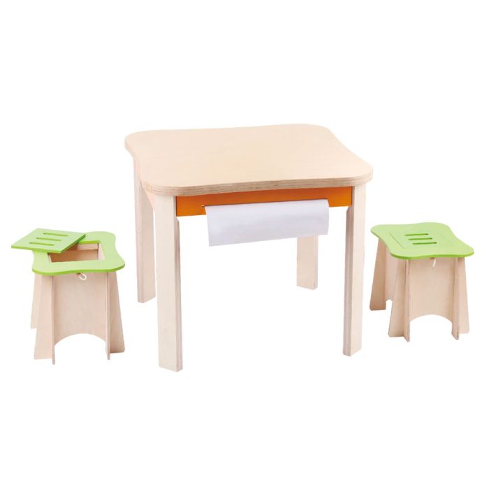 Set Tavolo e Due Sgabelli per Bambini main product photo