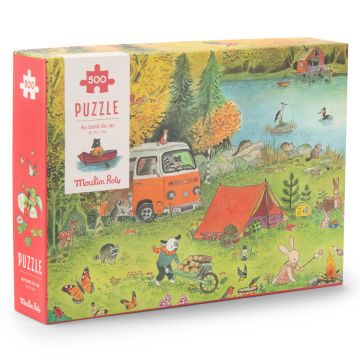 puzzle 500 pezzi vacanze al lago la grande famille moulin roty bindi giochi