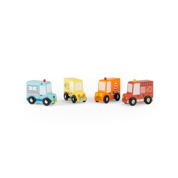 Set 4 Camion in Legno di Moulin Roty