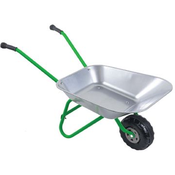 Carriola metallo bambini 25kg Outdoor Active vasca argentata giardino 2 anni - Bindi Giochi