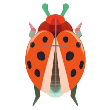 Insetto Carta Ape Rosa Studio Roof decorazione 3D cartone riciclato 11 pezzi assemblare parete 6 anni - Bindi Giochi