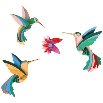 Uccelli Carta Citrinelle Studio Roof 2 uccellini gialli cartone riciclato decorazione parete 6 anni - Bindi Giochi