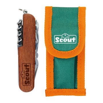 Coltellino svizzero Scout bambini 11 strumenti manici legno multi-tool 8 anni supervisione - Bindi Giochi
