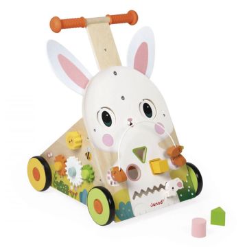 gioco primi passi in legno con ruote silenziose regalo bindi giochi