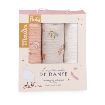 Set 3 teli mussola cotone bio École de Danse Moulin Roty - Bindi Giochi