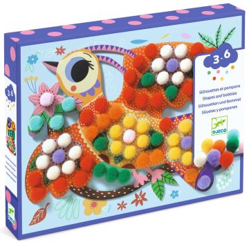 Uccelli PomPom Collage per Bambini di Djeco