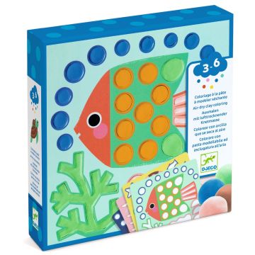 colorare con argilla pesci djeco gioco modellabile 3-6 anni bindi giochi