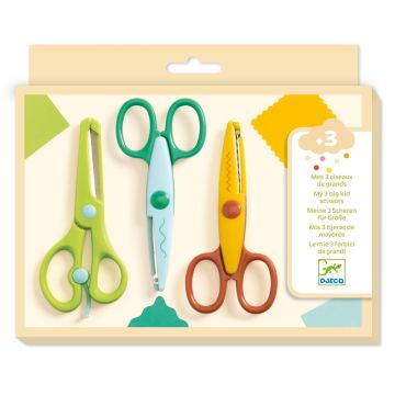 set 3 forbici con tagli creativi djeco gioco 3 anni bindi giochi