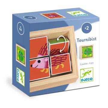 Puzzle Cubi in Legno Tournibist di Djeco