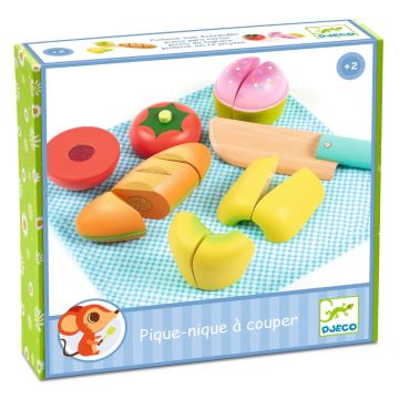 Cibo da tagliare in legno con velcro Djeco set picnic - Bindi Giochi Cibo da tagliare in legno con velcro Djeco set picnic - Bindi Giochi