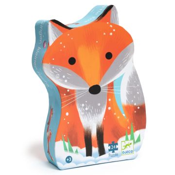 puzzle da 24 pezzi sulla neve per bambini 3 anni scatola sagomata volpe acquista online