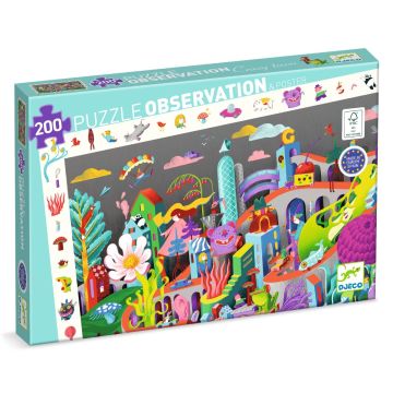Puzzle osservazione Crazy Town Djeco 200 pezzi città fantastica - Bindi Giochi