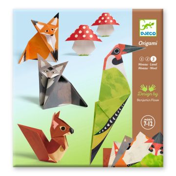 origami animali della foresta djeco kit piegatura carta bindi giochi