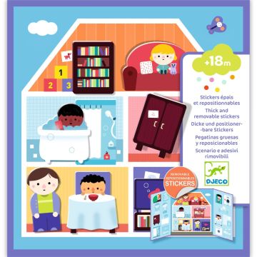 Scenario pieghevole con adesivi riposizionabili casa Djeco - Bindi Giochi