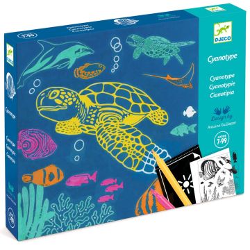 Set Cianotipia Oltremare Djeco stampa solare per bambini - Bindi Giochi