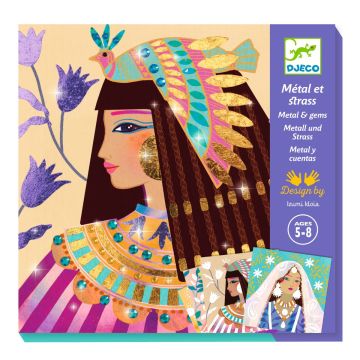 Kit creativo Djeco Quadri Metallizzati Ritratti Preziosi con lamine e strass - Bindi Giochi