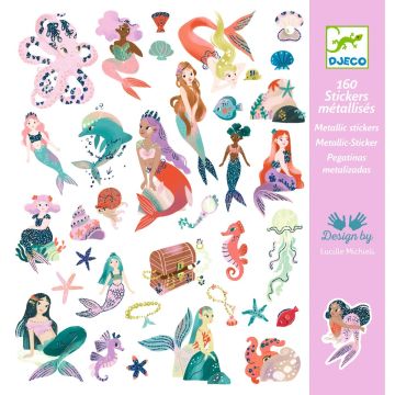 Idea regalo bambina Djeco stickers sirene scintillanti da viaggio - Bindi Giochi