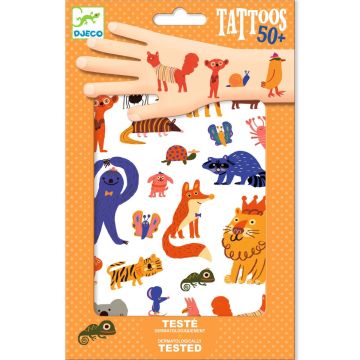Tatuaggi temporanei Animali Divertenti Djeco illustrazioni colorate - Bindi Giochi