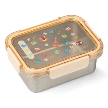 Porta merenda per bambini Jack il Leone Lilliputiens in acciaio inox - Bindi Giochi