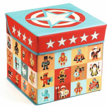 Portagiochi e Pouf Supereroi di Djeco Portagiochi e Pouf Supereroi di Djeco