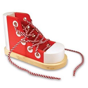 Scarpa in Legno per Imparare ad Allacciarsi le Scarpe