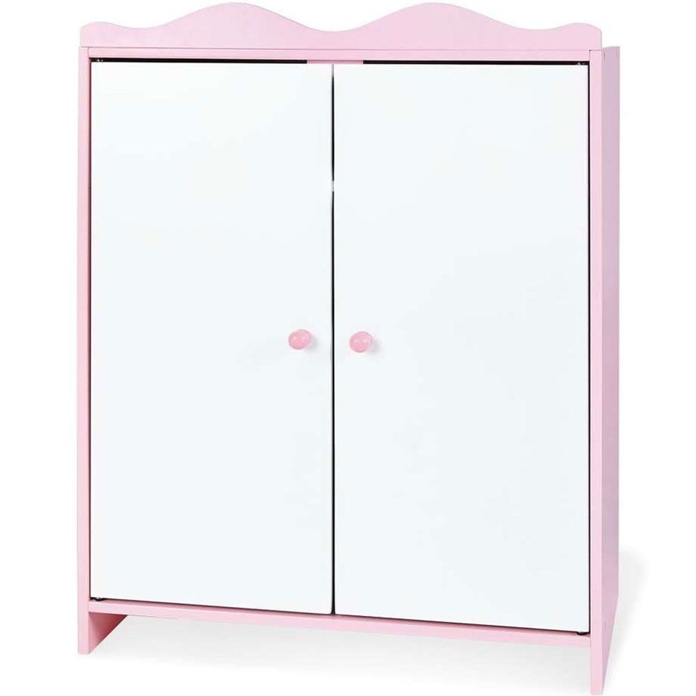 SUPERFINDINGS Armadio Bambole in Legno Armadio per Casa delle Bambole da 18x8x17.8cm con 2 cassetti in Miniatura e 8 grucce Piccole Accessori per Mobili per Casa delle Bambole