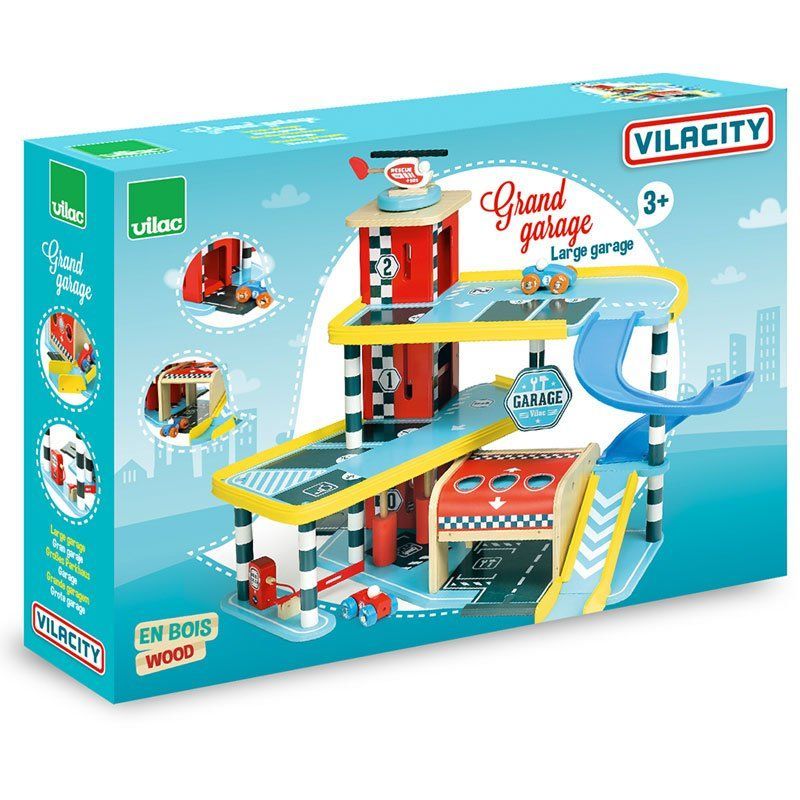 Vilac Auto Giocattolo In Legno Blu | Macchina Sportiva Vintage 20 Cm | Gioco In Legno Massello Made In France Per Bambini 2+