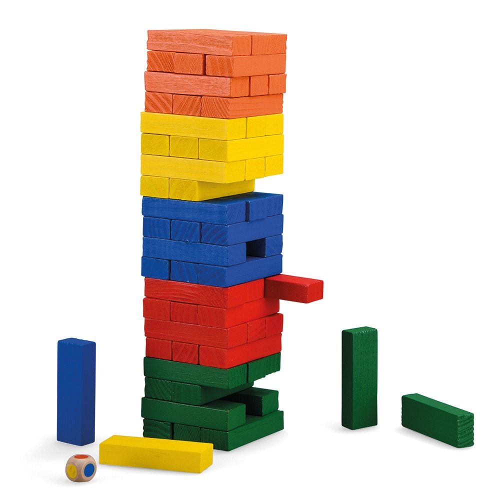 Legno Jenga Colorato Regole Costruisci Una Torre Flying Tiger