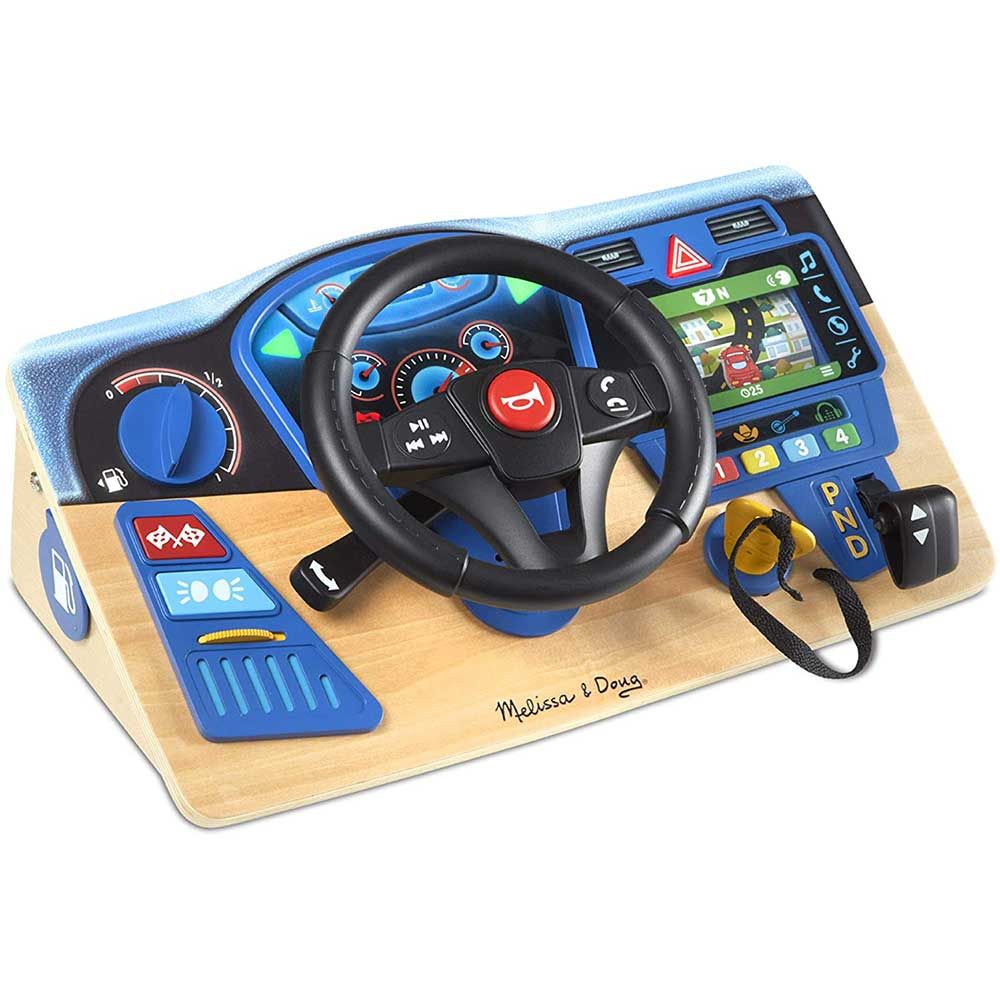 Volante Giocattolo Interattivo Per Bambini Con Musica E Luci. Simulatore Di Guida Con Base A Ventosa, Clacson E Pulsanti. Gioco Educativo Per Sviluppare Motricità Fine. Regalo Per Bimbi.