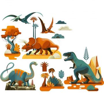Adesivi Riposizionabili per Finestra Dinosauri