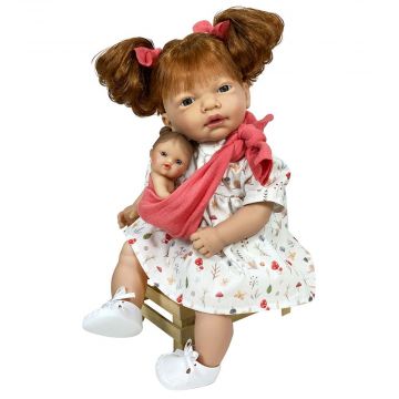 Bambola con Bebè Nina Arancione