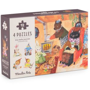quattro puzzle una bella giornata les minouchkas moulin roty bindi giochi