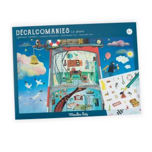 Set creativo trasferelli Il Grande Faro Moulin Roty con poster e illustrazioni da trasferire - Bindi Giochi