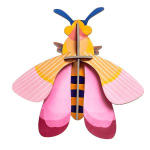 Insetto Carta Ape Rosa Studio Roof decorazione 3D cartone riciclato 11 pezzi assemblare parete 6 anni - Bindi Giochi