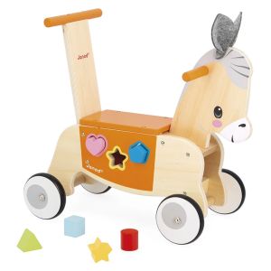 Asinello cavalcabile in legno Janod regalo nascita prestigioso e di design - Bindi Giochi