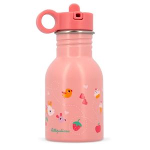Borraccia rosa Jeanne il Gatto Lilliputiens 400ml con gioco interattivo - Bindi Giochi