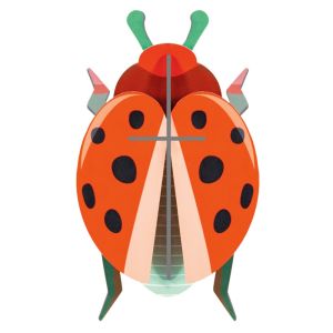 Insetto Carta Ape Rosa Studio Roof decorazione 3D cartone riciclato 11 pezzi assemblare parete 6 anni - Bindi Giochi