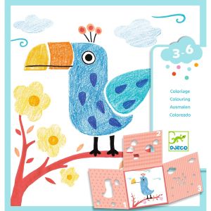 Impara a Colorare con Stencil Uccellini