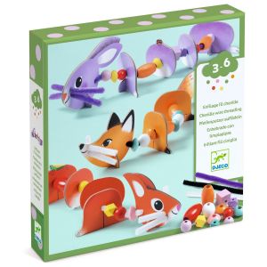 Kit creativo infilatura e perline animali carini Djeco gioco 3D - Bindi Giochi
