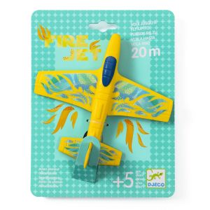 Aereo da lancio Fire Jet Djeco in gommapiuma gialla - Bindi Giochi