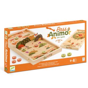 Gioco da tavolo 2 in 1 Pass Animo Djeco in legno - Bindi Giochi