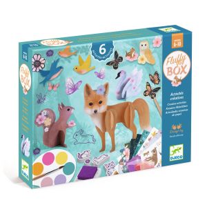 Box Creativit&agrave; Fluffy Djeco cofanetto 6 attivit&agrave; creative animali foresta tutto incluso 6-10 anni - Bindi Giochi