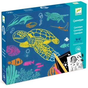 Set Cianotipia Oltremare Djeco stampa solare per bambini - Bindi Giochi