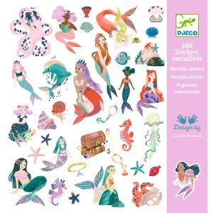 Idea regalo bambina Djeco stickers sirene scintillanti da viaggio - Bindi Giochi