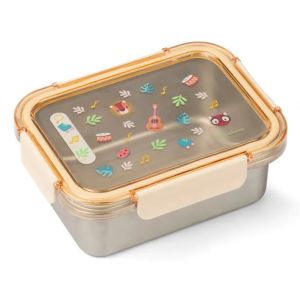 Porta merenda per bambini Jack il Leone Lilliputiens in acciaio inox - Bindi Giochi