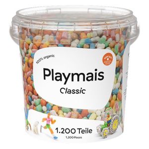 secchiello maxi playmais basic 1200 con mattoncini colorati di mais per bambini